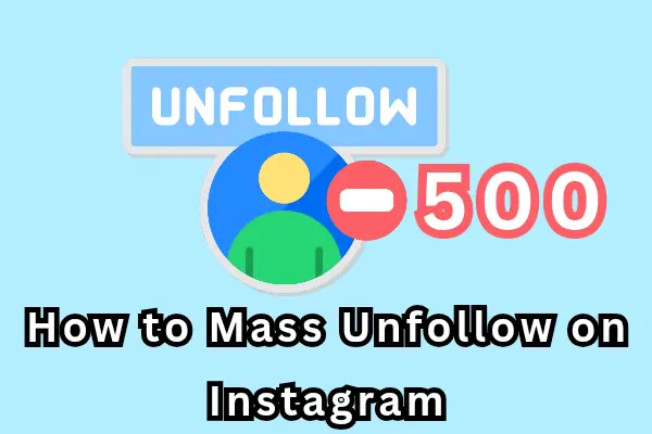 How to mass unfollow on Instagram safely — showing Instagram following list with Least Interacted With filter and daily unfollow limits guide